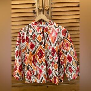 Perfect fall colors! Cotton linen open jacket with pockets and gathered accents